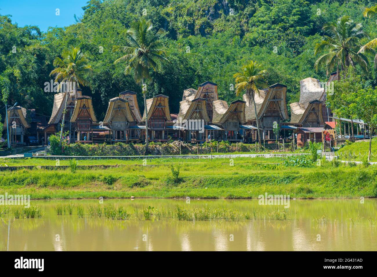 Kete Kesu is a village of Tana Toraja, known for its customs and traditional life Stock Photo
