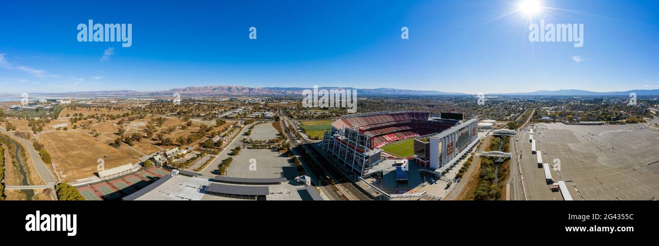 Aerial view of Levis Stadium, Santa Clara, California, USA Stock Photo