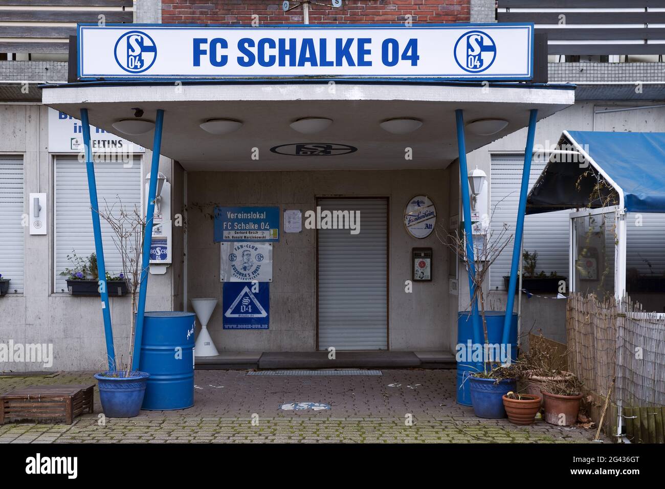 Tristess at the closed club premises of FC Schlake 04, Schalke, district of Gelsenkirchen, Germany Stock Photo