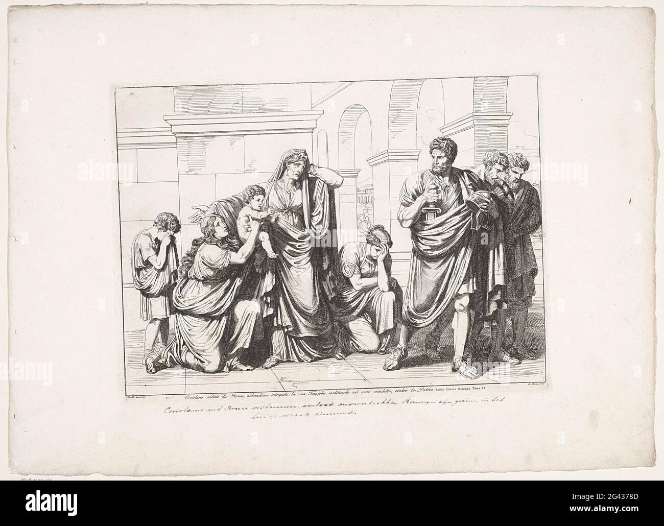 Coriolanus leaves Rome and his mourning family; Coriolano Esiliato da ...