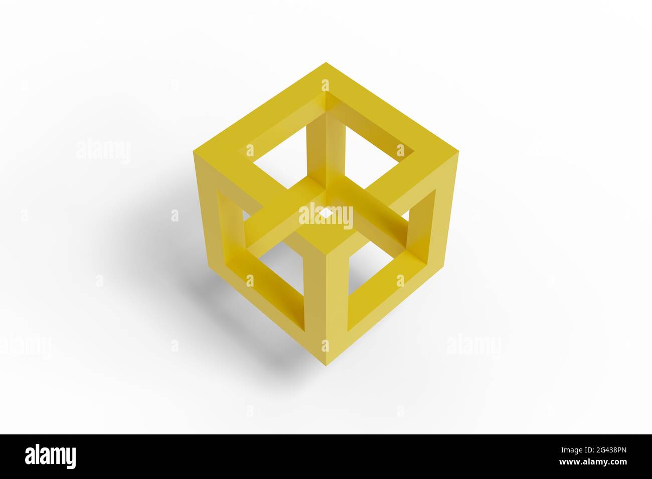 Impossible cube isolated on white background. 3d illustration. Stock Photo