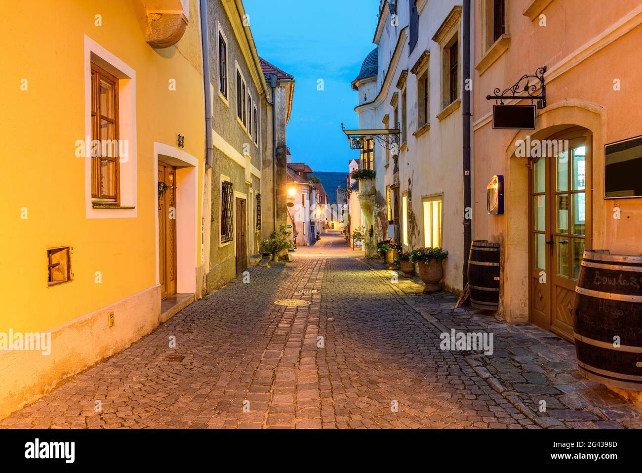 Alley in Dürnstein in the Wachau, Lower Austria, Austria Stock Photo