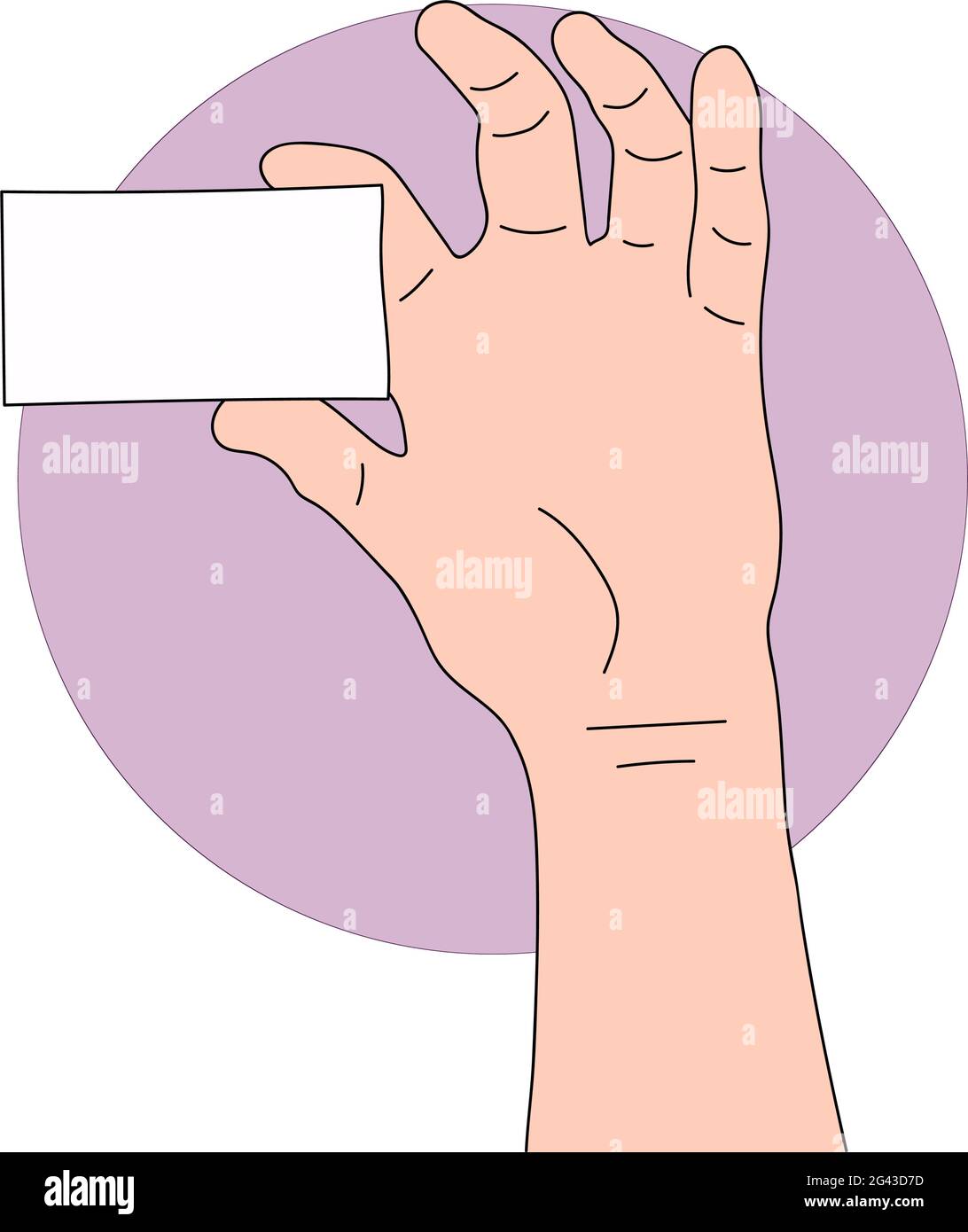 hand drawn doodle hand holding business card Stock Vector Image & Art ...