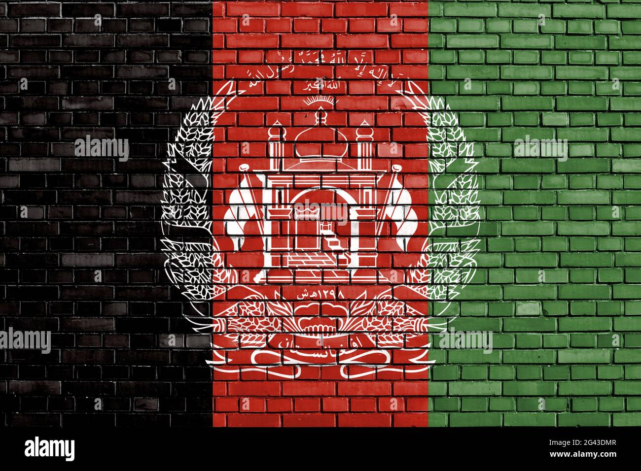 Flag of Afghanistan painted on brick wall Stock Photo - Alamy