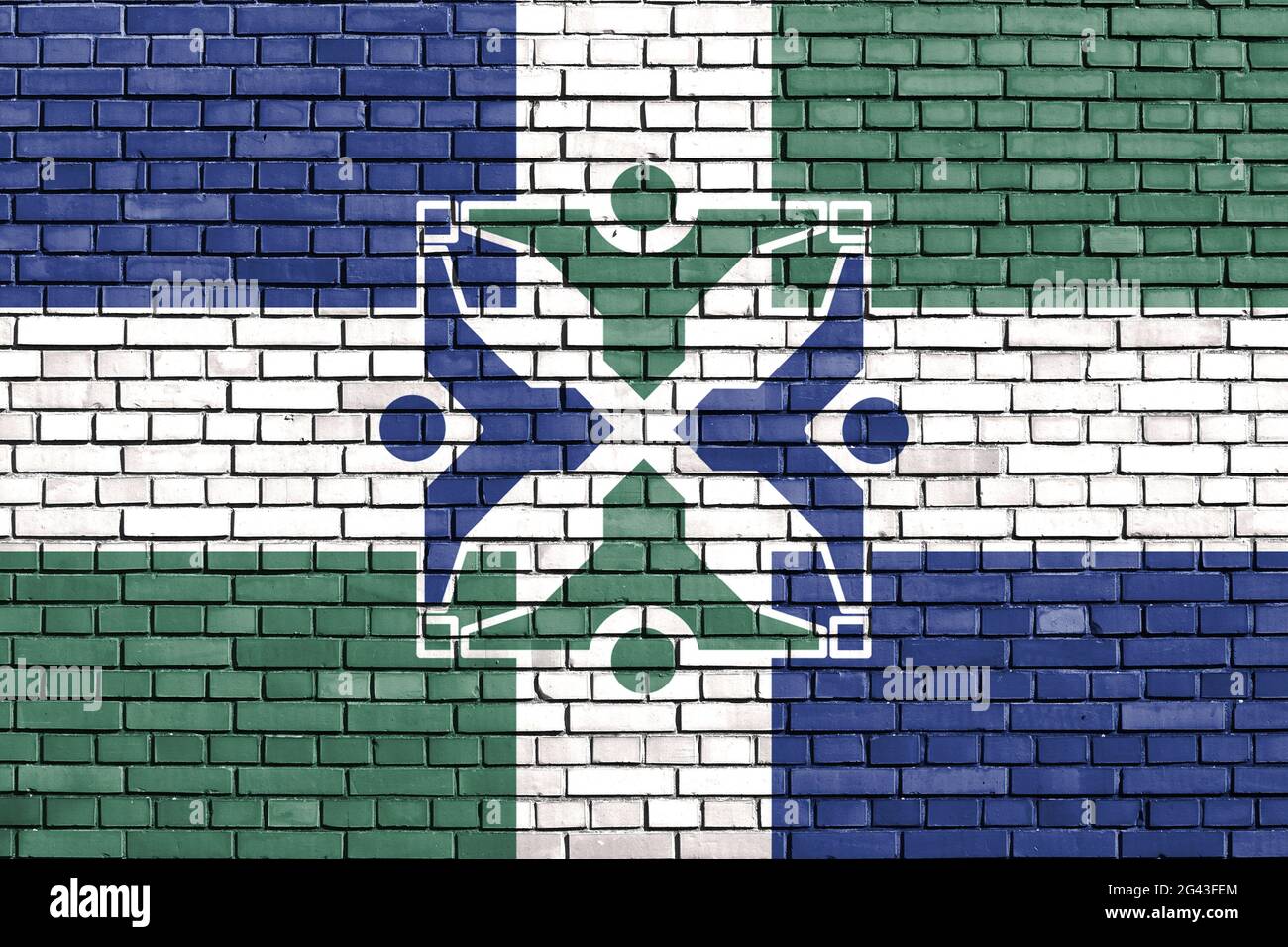 Flag of Columbia painted on brick wall Stock Photo