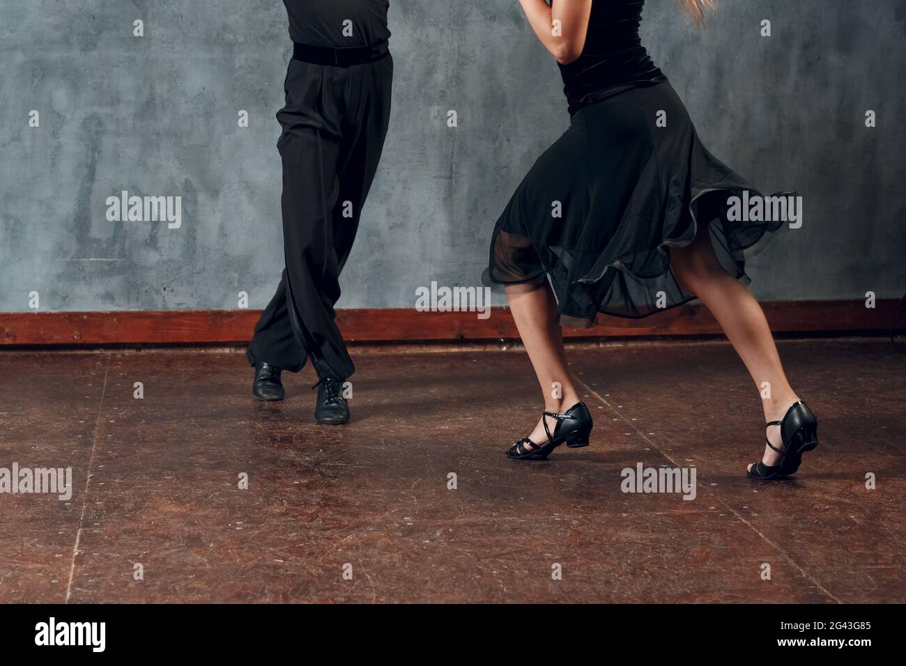 Young boy and girl dancing ballroom dance Jive Stock Photo