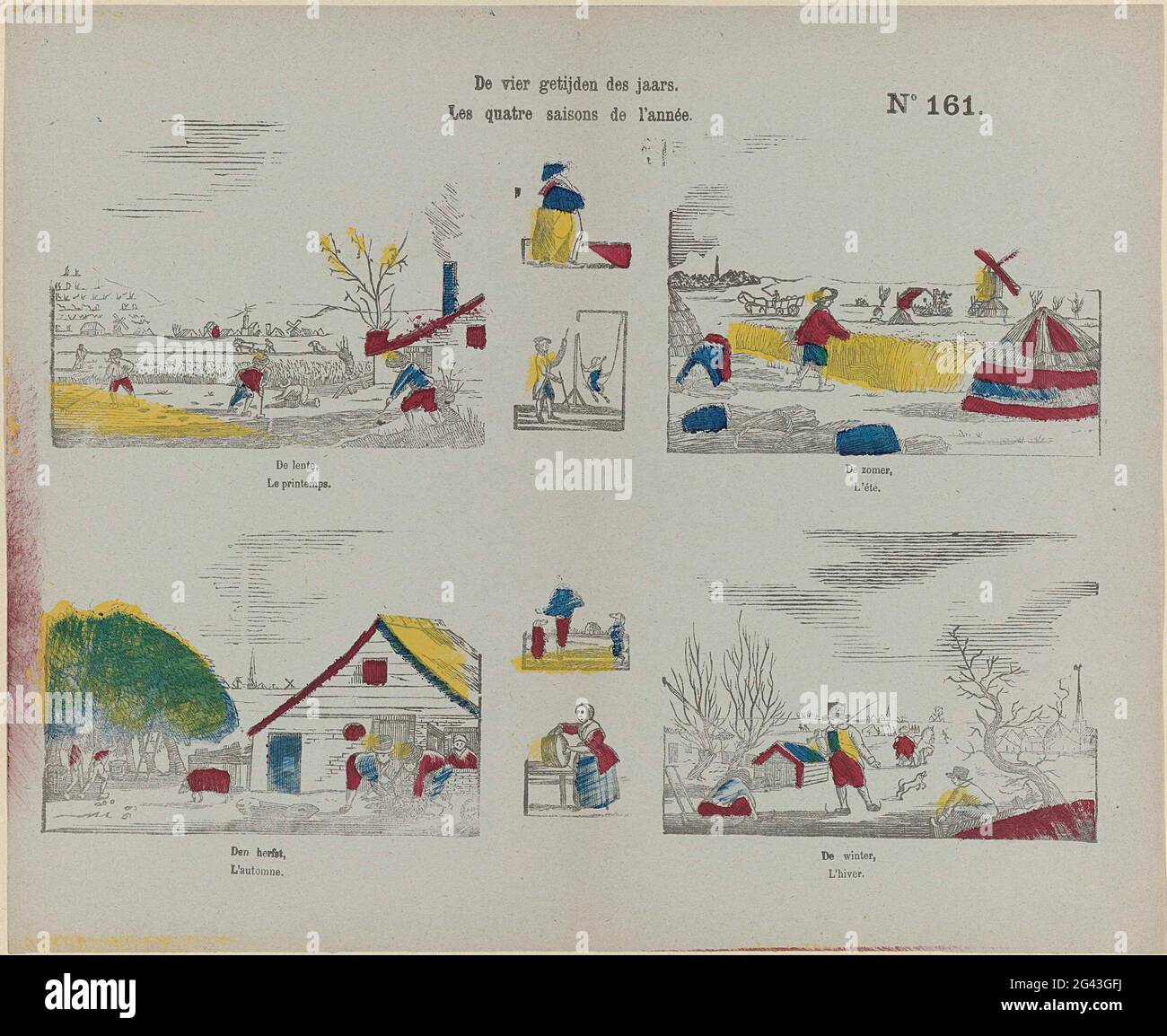 The four tides of the year / les quatre saisons de l'Année. Sheet with ...