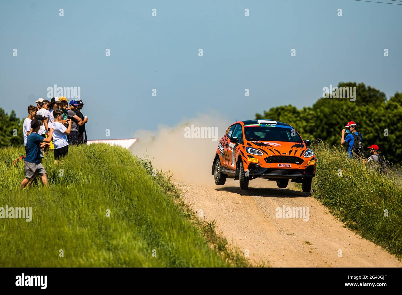 Mikolajki, Poland. 18th June, 2021. 64 KASARI Kaspar (EST), RAIDMA Rainis (EST), OT RACING, Ford Fiesta, action during the 2021 FIA ERC Rally Poland, 1st round of the 2021 FIA European Rally Championship, from June 18 to 20, 2021 in Mikolajki, Poland - Photo Bastien Roux / DPPI / LiveMedia Credit: Independent Photo Agency/Alamy Live News Stock Photo