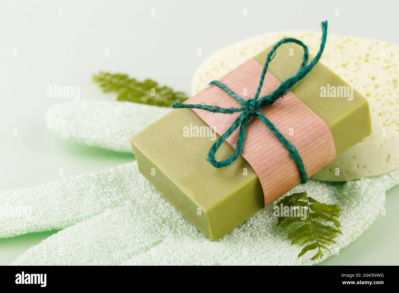 Hand made soap with olive zero waste Stock Photo