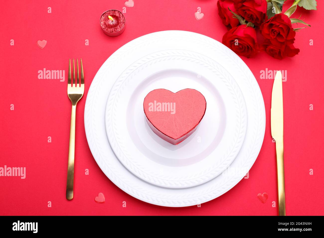 Romantic table setting Stock Photo