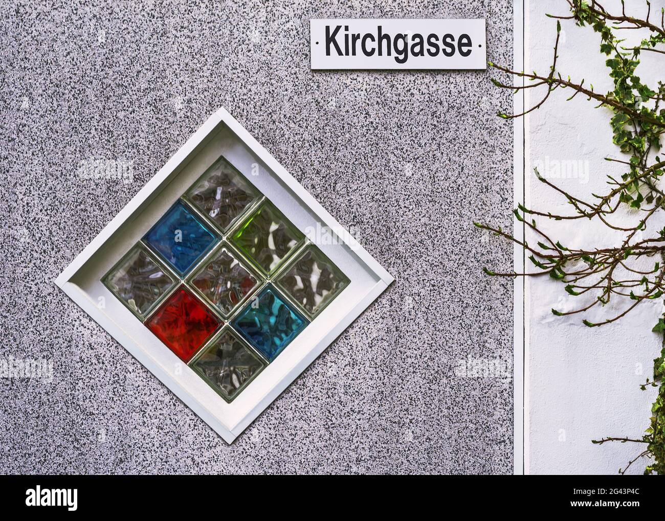 Windows with Bricks of coloured glass Stock Photo Alamy