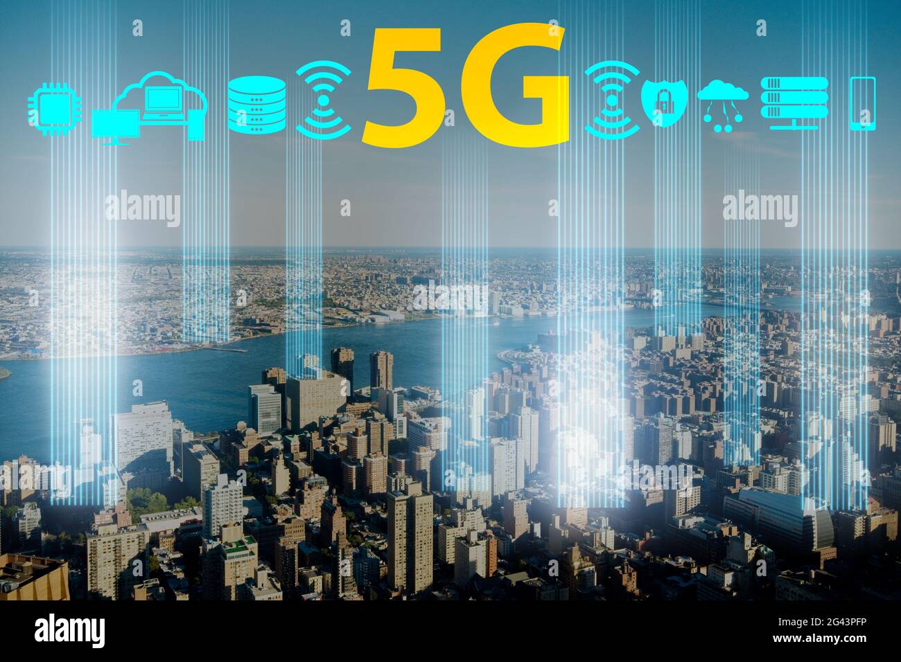 Concept of 5g networks in large cities Stock Photo - Alamy
