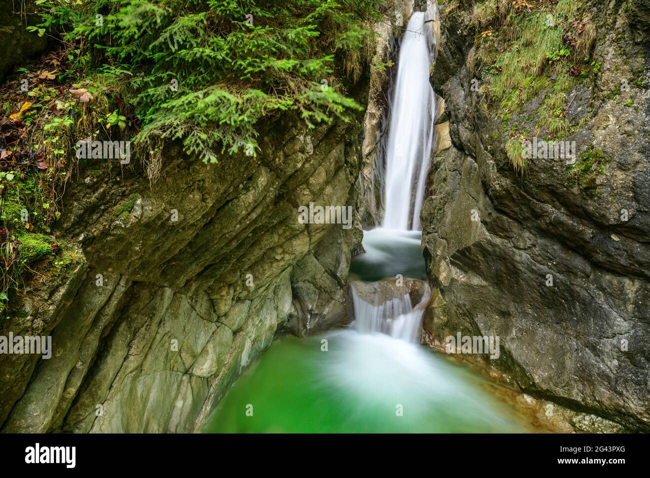 Waterfall, Tatzelwurm, Sudelfeld, Bavarian Alps, Upper Bavaria, Bavaria, Germany Stock Photo