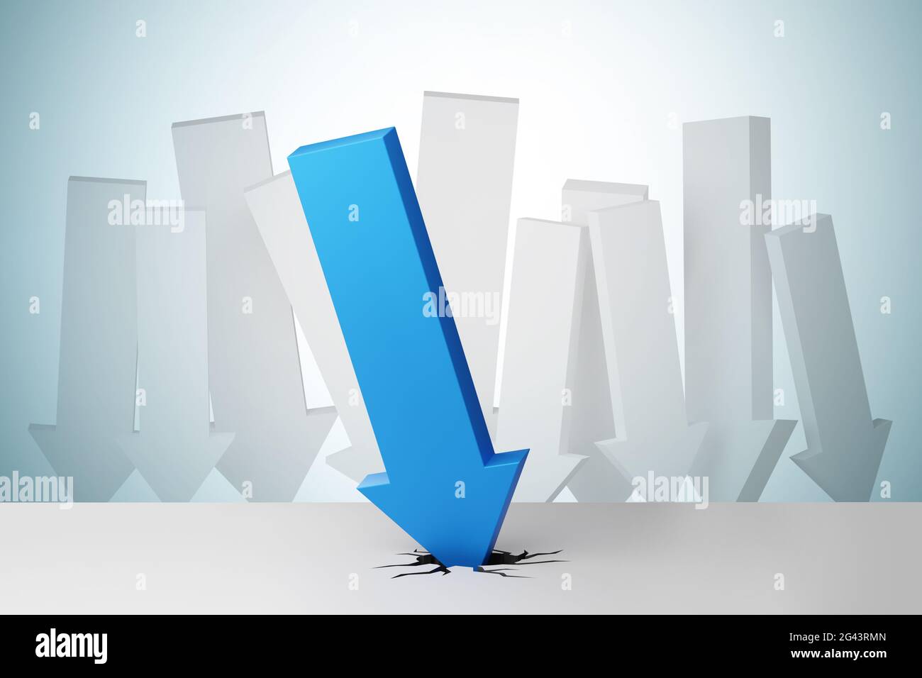 Concept of economic crisis with chart - 3d rendering Stock Photo - Alamy