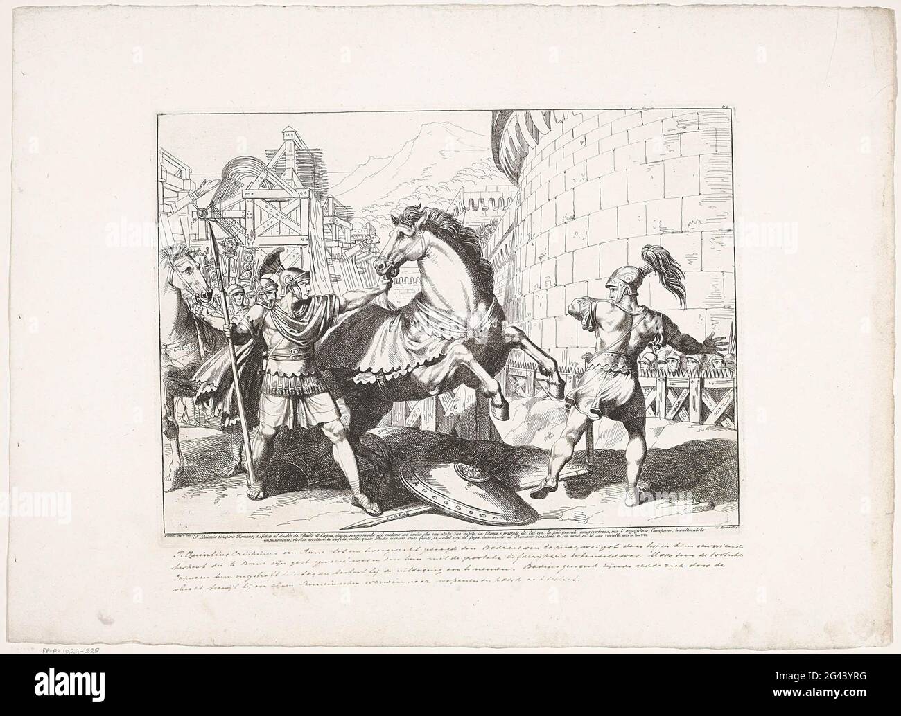 Badius from Capua flight after fight with Titus Quincitius Crispinus  Sulpicianus; T Quinzio Crispino Romano, Disfidato Al Dellow da Badio Di  Capua, Rica Riconoscendo Nel Medemo Un Amico Che Era Stato Suo