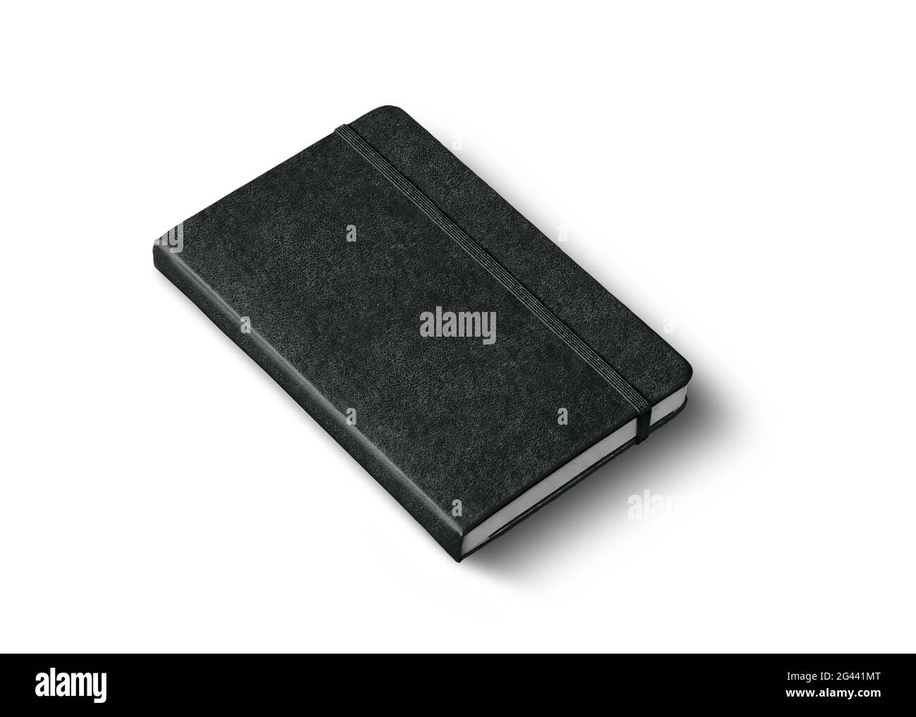 Black closed notebook isolated on white Stock Photo - Alamy