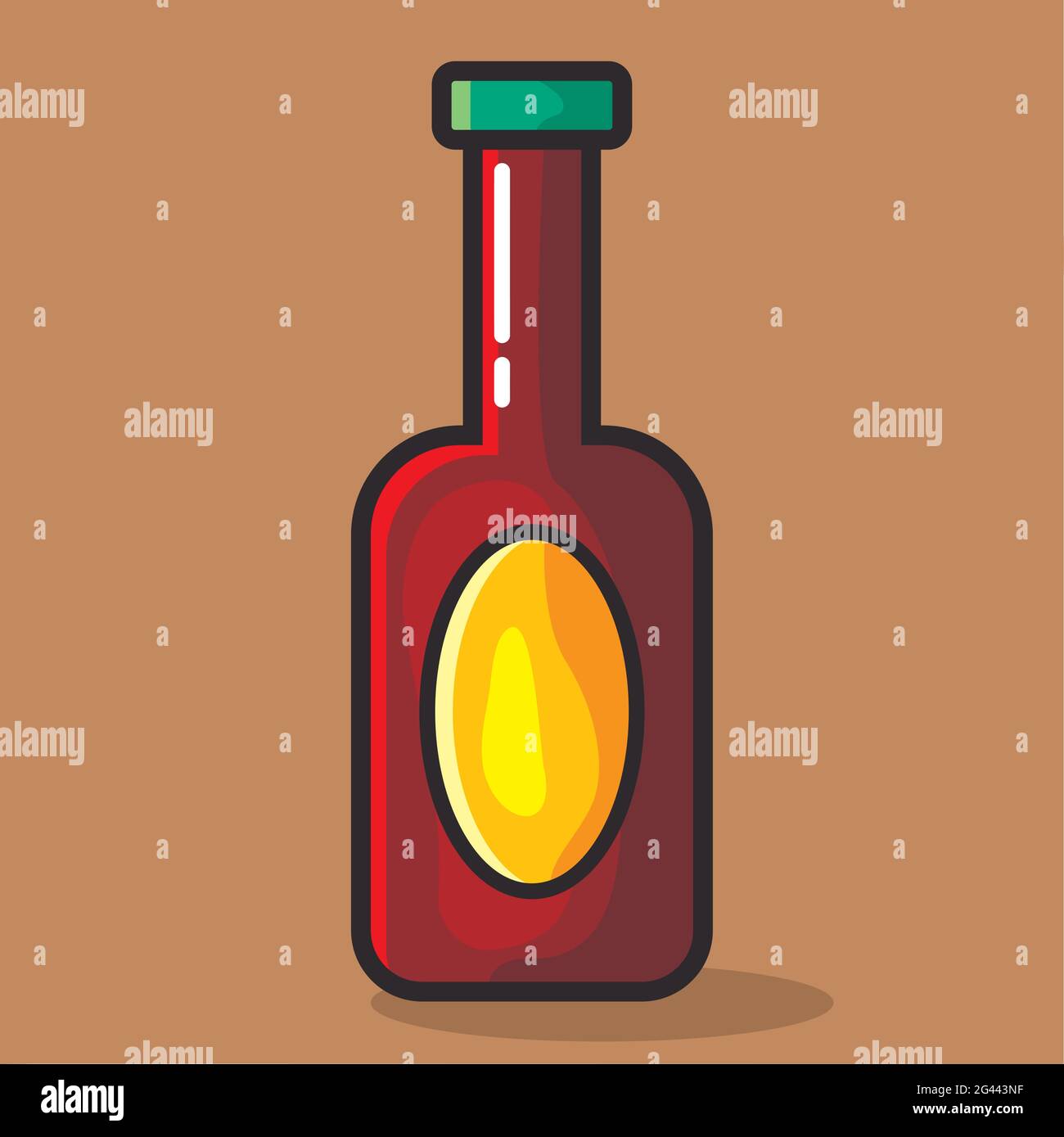 beer bottle vector illustration in flat style Stock Vector