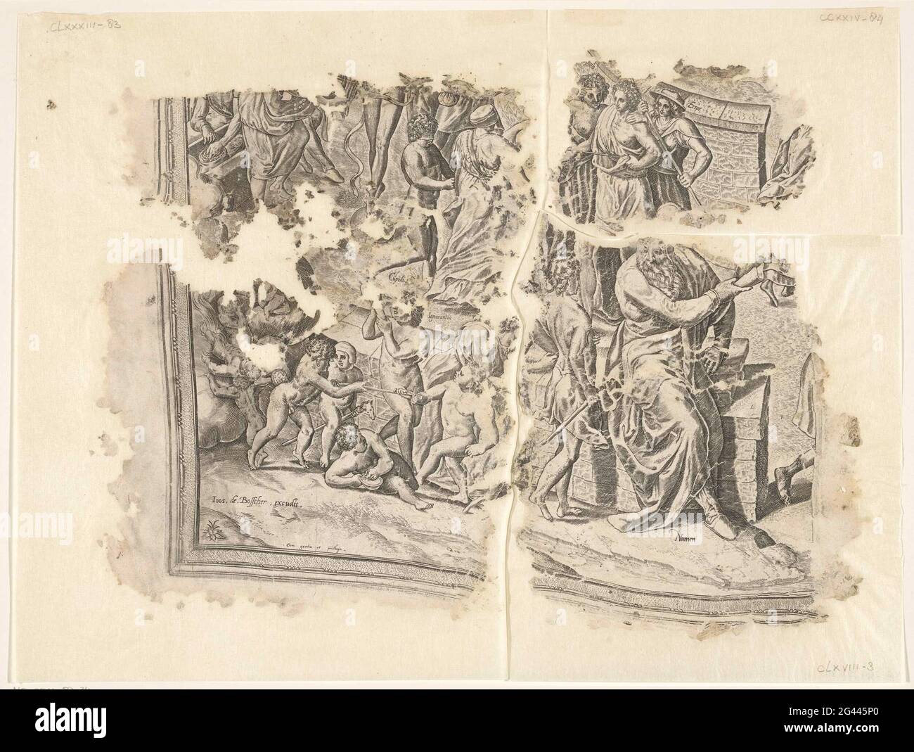 Left Area Of A Print Of The Scene Of Cebes Tabula Cebetis Carta Vitae Allegory About The Salvation Of Man Life As A City With Three Walled Sites With A Temple In