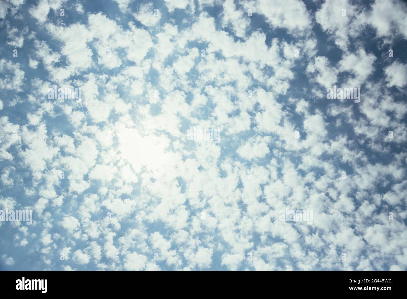 Environment concept: Small airy clouds on blue sky Stock Photo