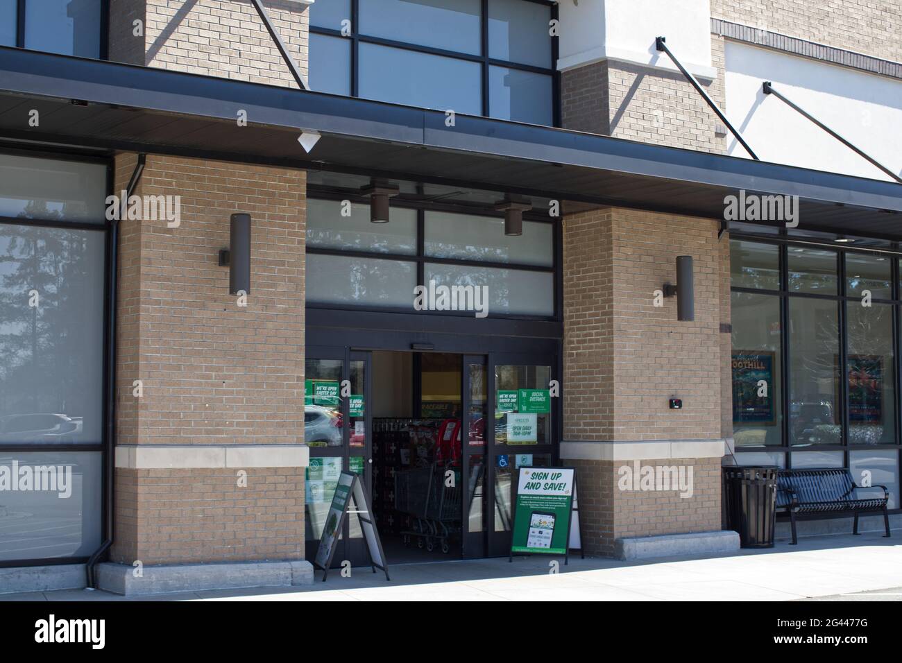Augusta, Ga USA 03 04 21 Sprouts grocery retail store entrances and