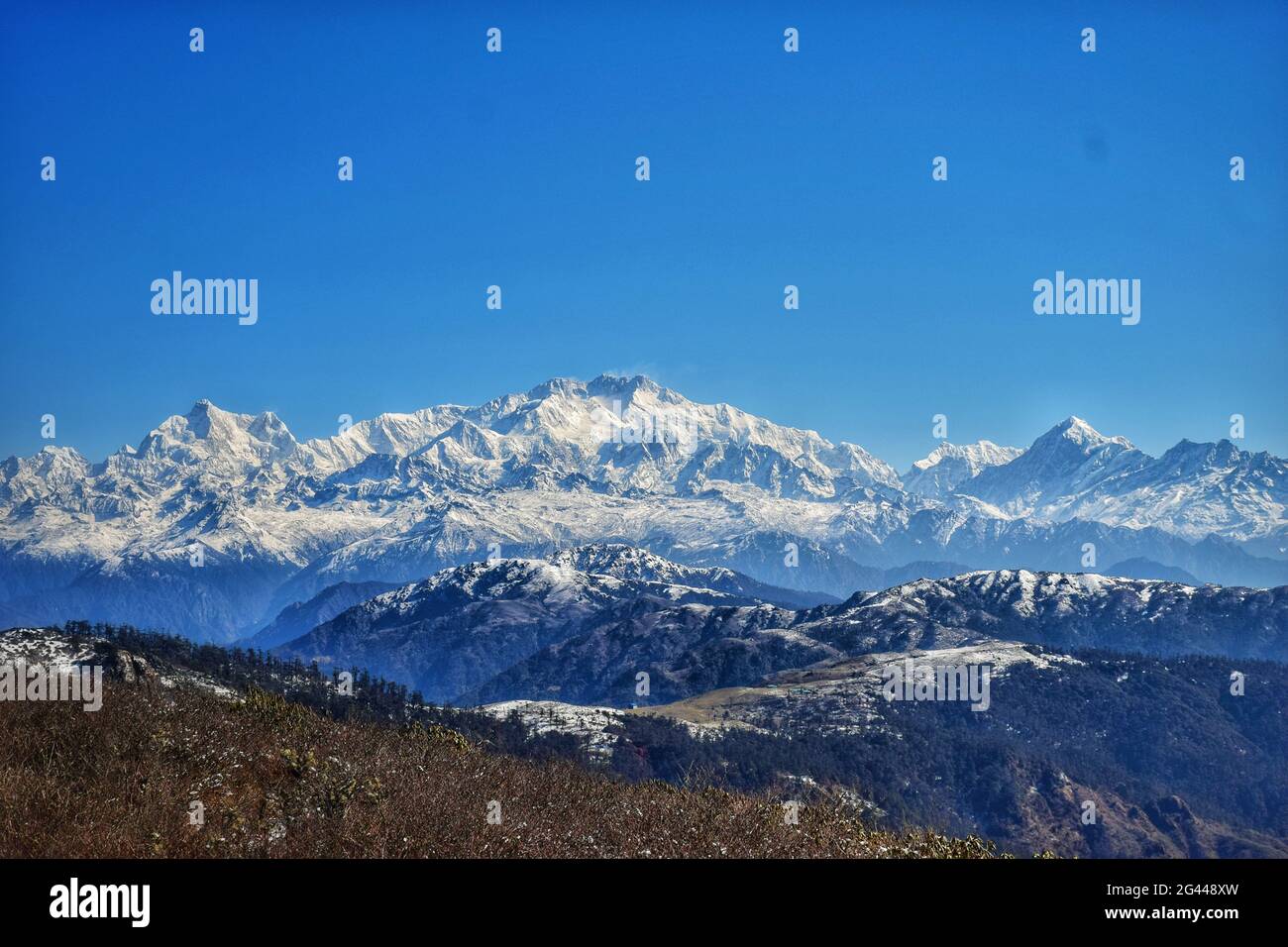 Slepping Buddha, Kanchanjangha, Sandakfu trekking Stock Photo