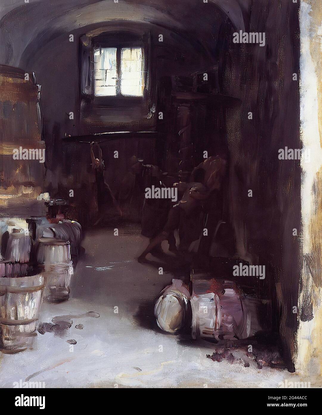 John Singer Sargent Pressing Grapes Florentine Wine Cellar 1882 Stock
