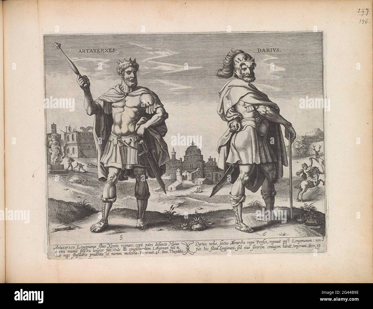 King Araxerxes I and King Darius II; Persian kings; Theatrum Biblicum