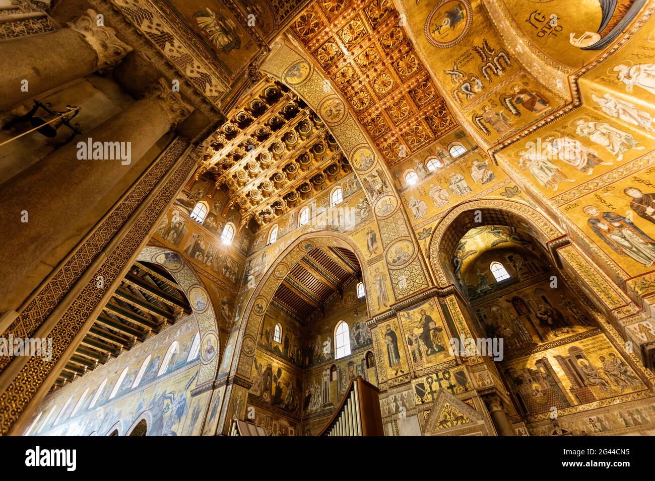 Duomo, Cathedral of Monreale, interior view, Palermo, Sicily, Italy Stock Photo