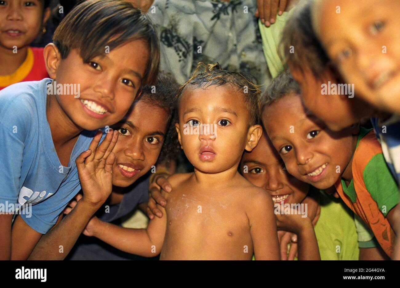 May 20, 2002-Dili, Timor-Leste-In This Photos taken Independence day scene and Timorese daily life on 7day in Dili and Atambua Village. Children potrait at orphanage in Dili, Timor-Leste. Stock Photo