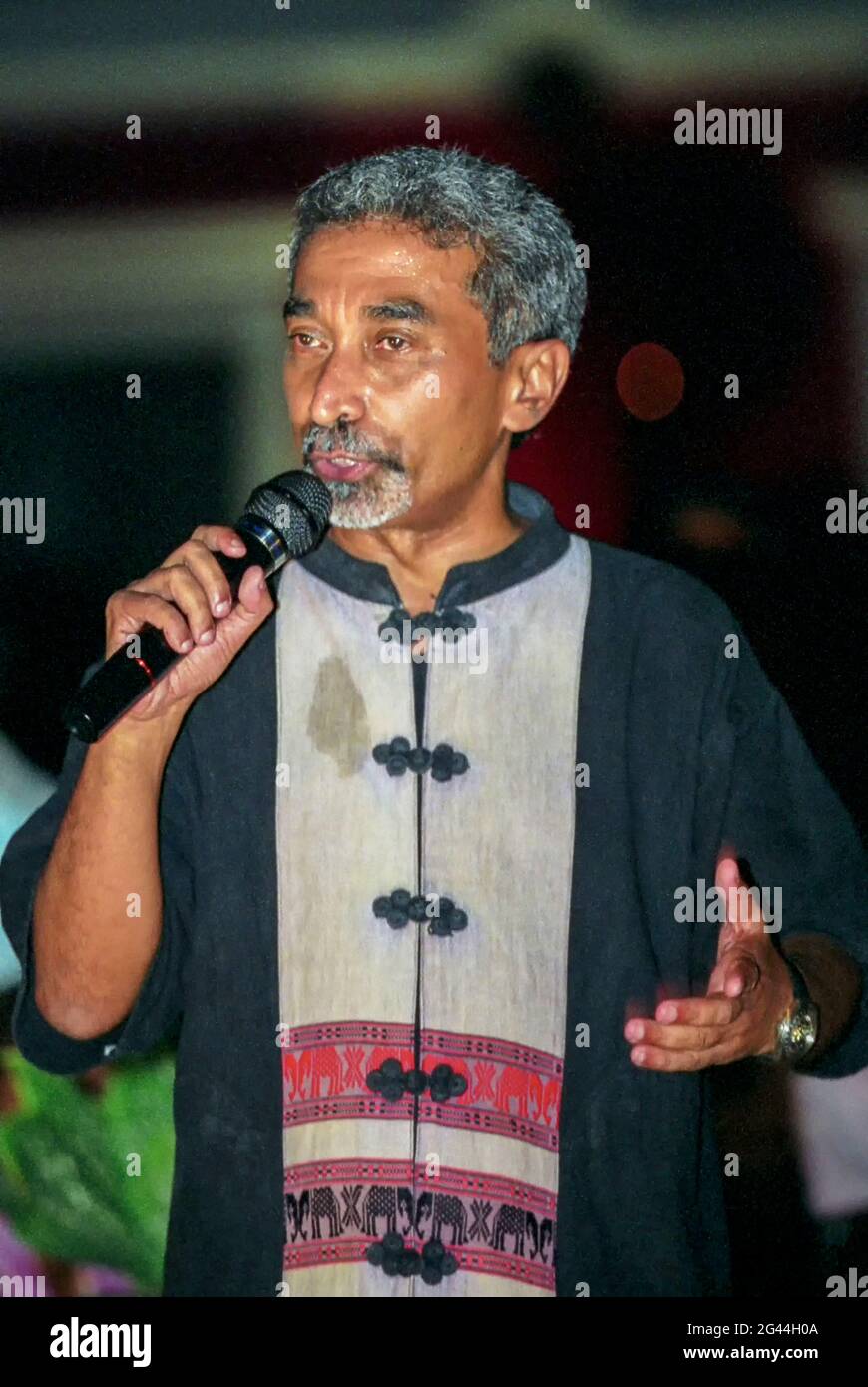 May 20, 2002-Dili, Timor-Leste-In This Photos taken Independence day scene and Timorese daily life on 7day in Dili and Atambua Village.Mari Alkatiri speech addresses during the Independence Day ceremony at Dili-Timor-Leste. Stock Photo