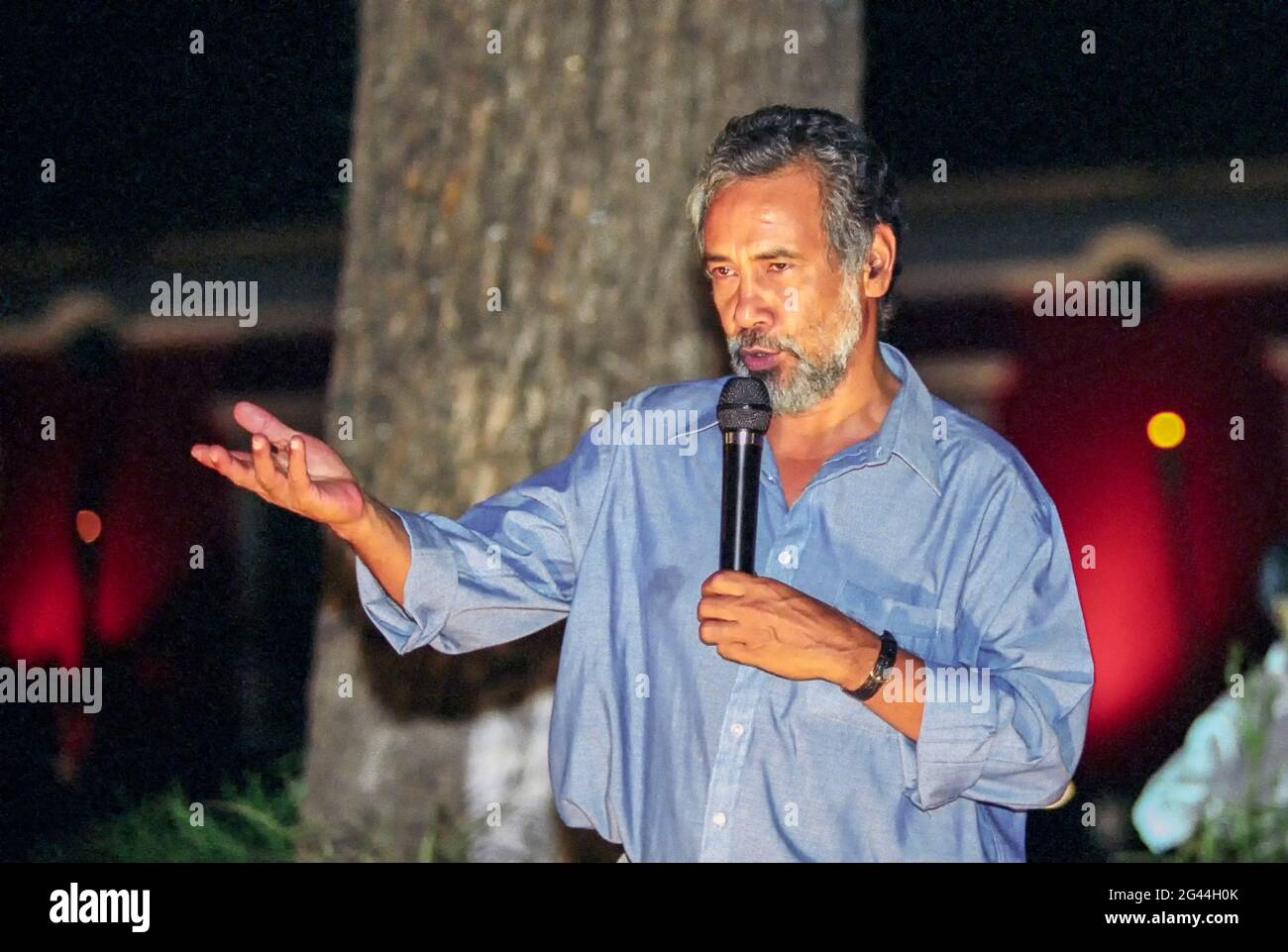 May 20, 2002-Dili, Timor-Leste-In This Photos taken Independence day scene and Timorese daily life on 7day in Dili and Atambua Village.Xanana Gusmao speech addresses during the Independence Day ceremony at Dili, Timor-Leste. Stock Photo