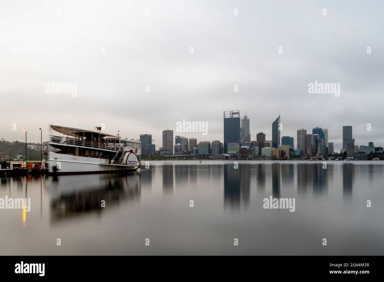 Paddle Steamer Decoy at berth in South Perth. Stock Photo