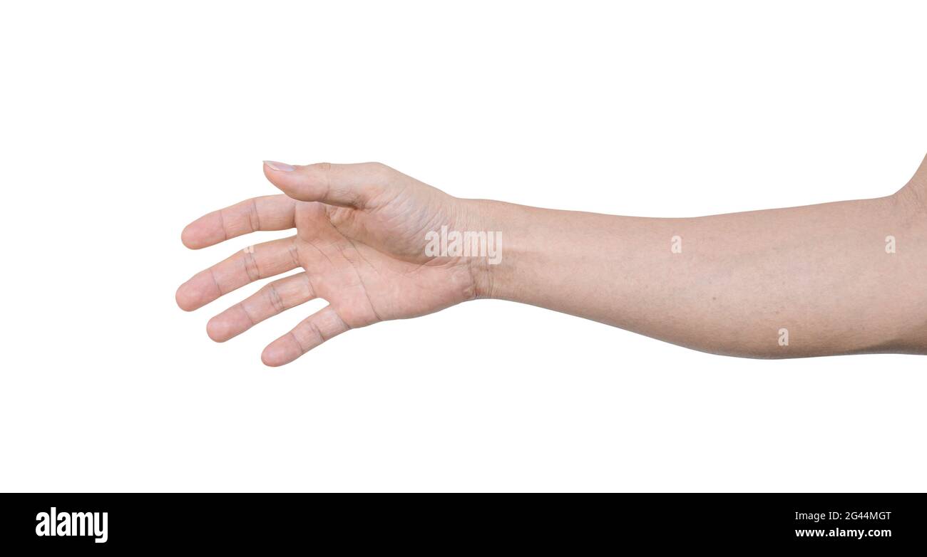 Man hand isolated on white background with clipping path Stock Photo ...