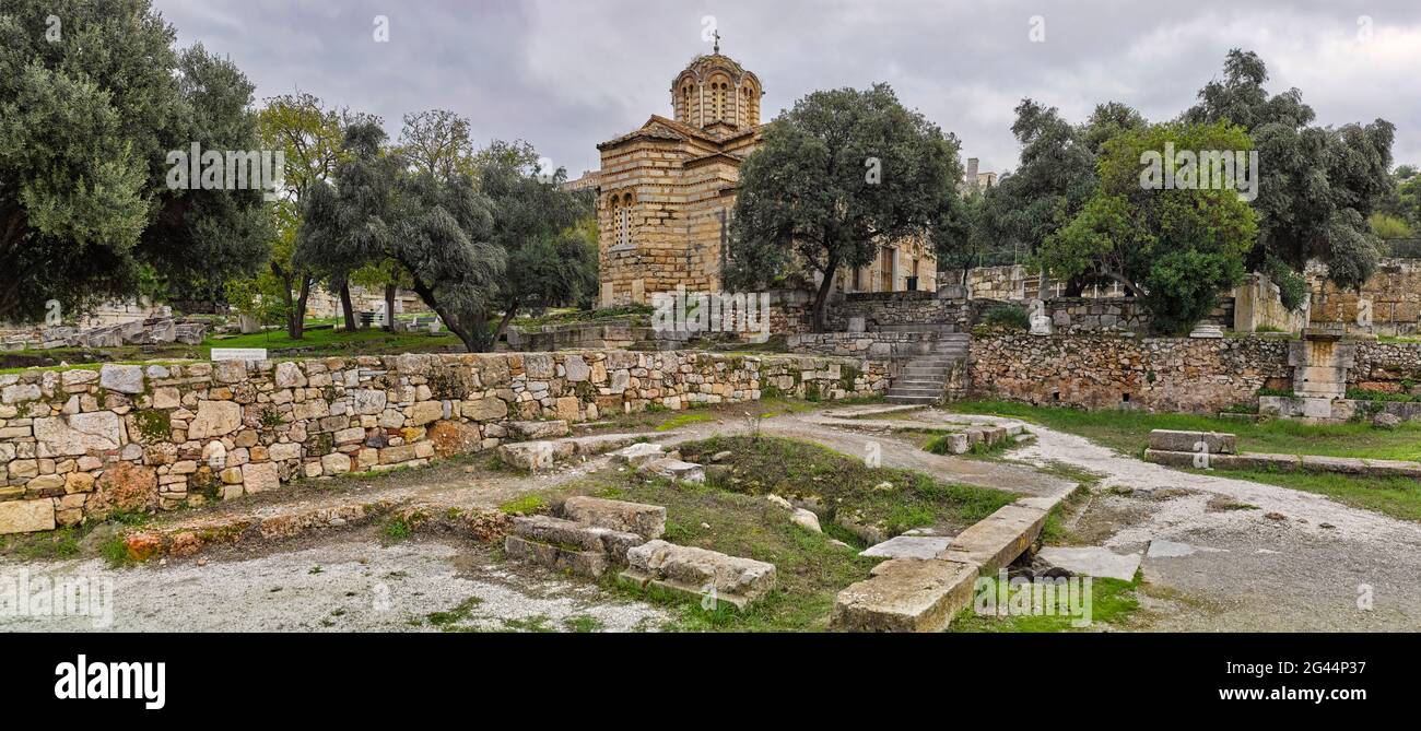 Church of the Holy Apostles in Ancient Agora, Athens, Greece Stock Photo