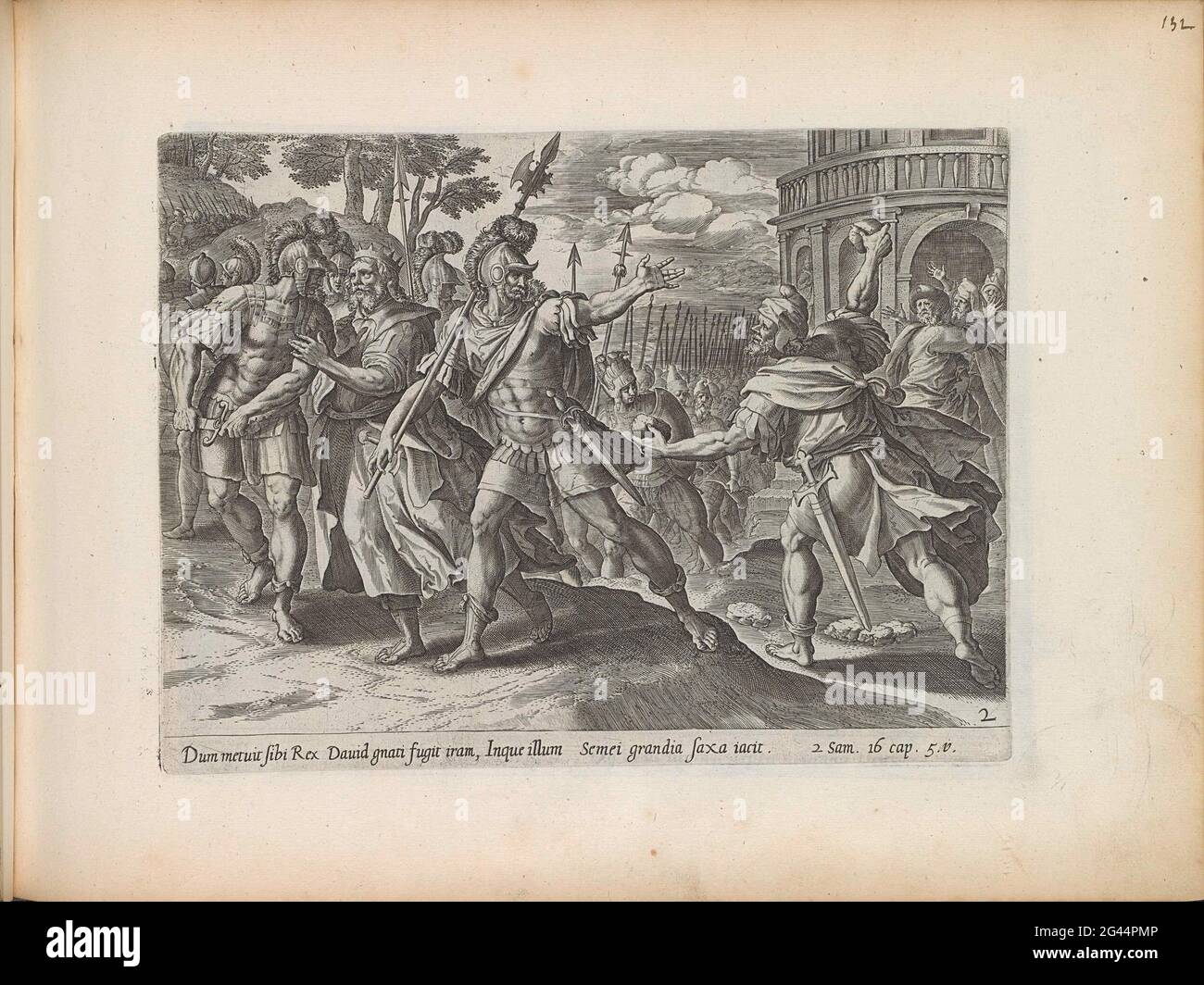 Simi cursed King David; History of David and Absalom; Theatrum Biblicum ...