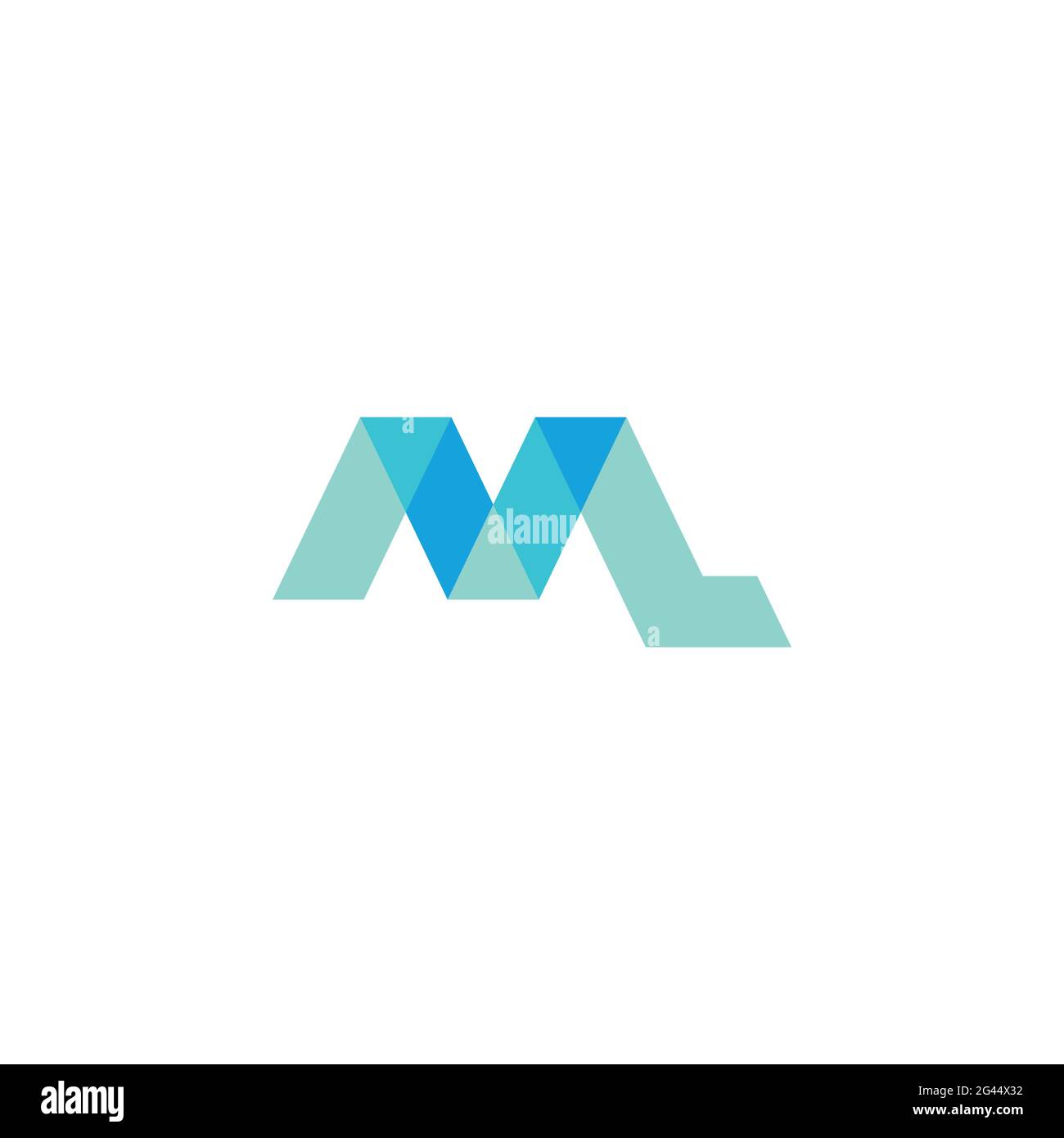 letter ml gradient ribbon geometric simple logo vector Stock Vector ...