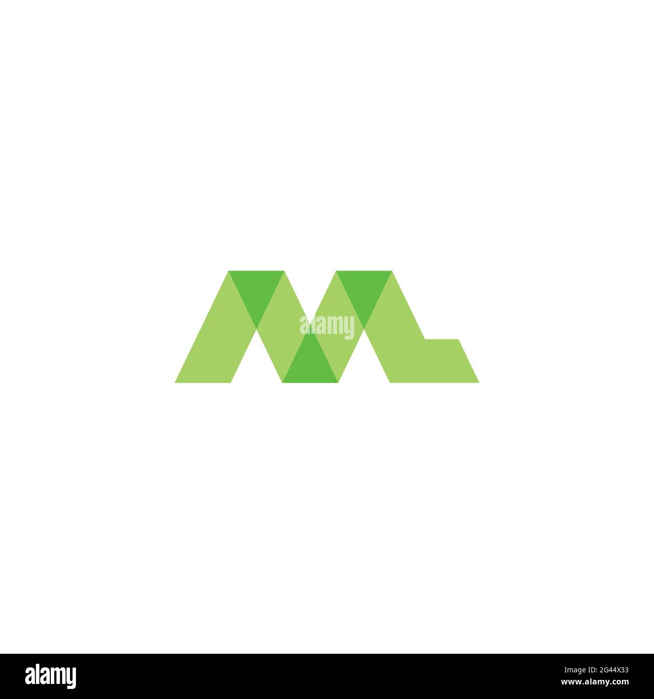 letter ml green mosaic simple geometric logo vector Stock Vector Image ...