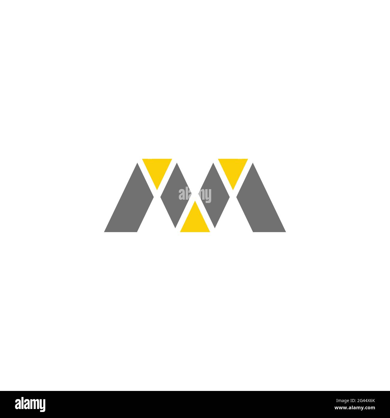 letter m triangles geometric simple colorful logo vector Stock Vector