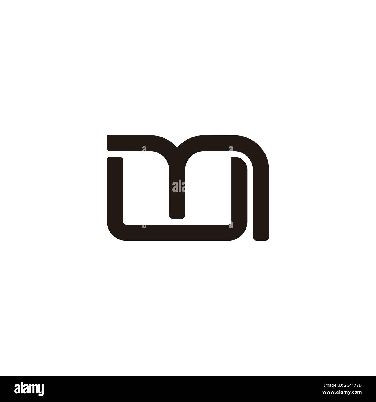 letter um simple linked geometric line logo vector Stock Vector