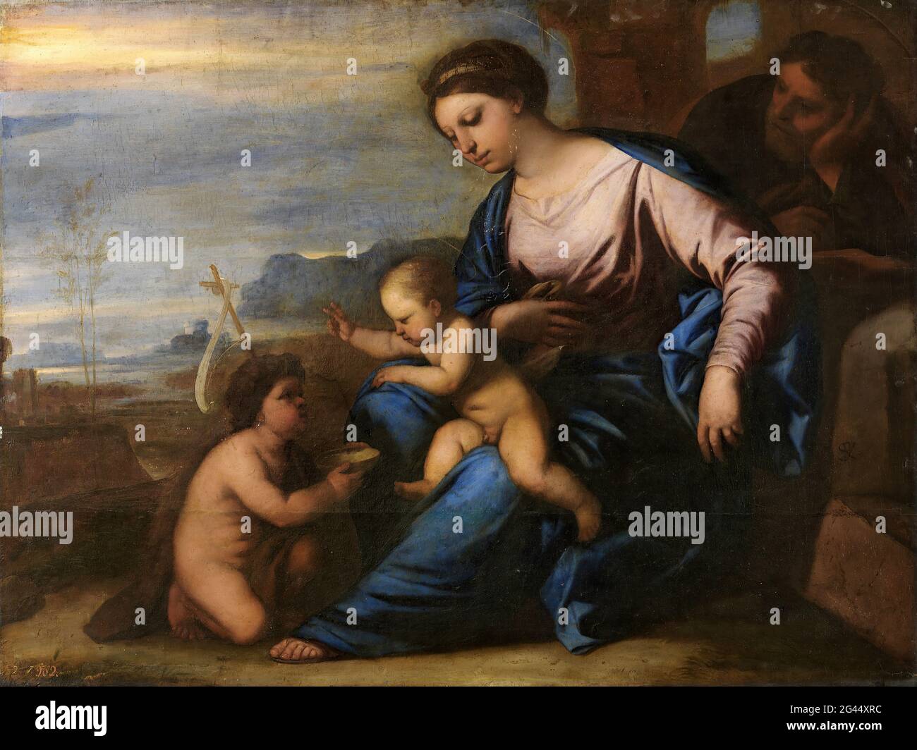 The holy family with the infant saint john the baptist hi-res stock ...