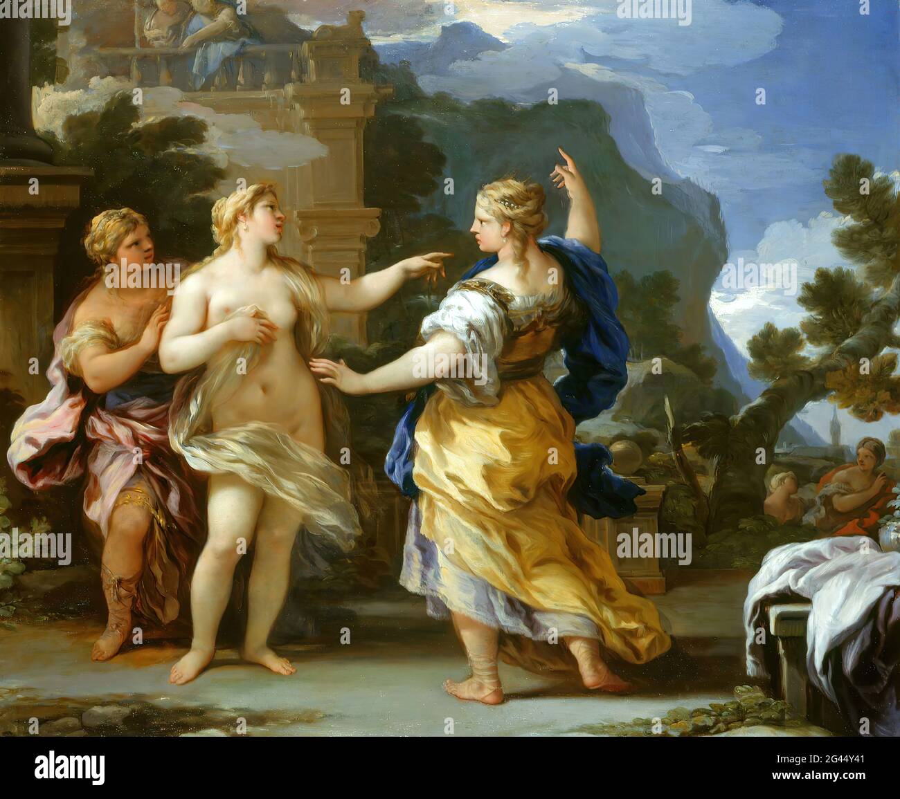 Luca Giordano -  Venus Punishing Psyche with a Task Stock Photo