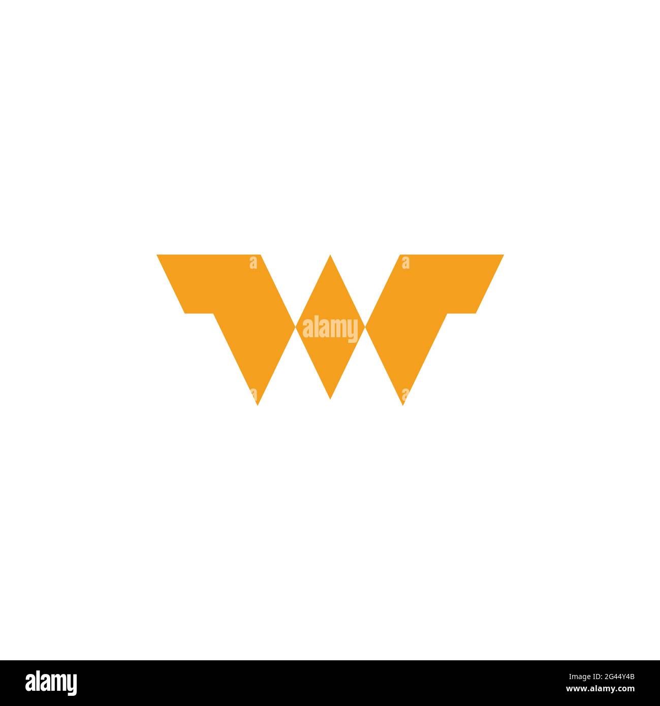 letter w wings simple geometric line logo vector Stock Vector