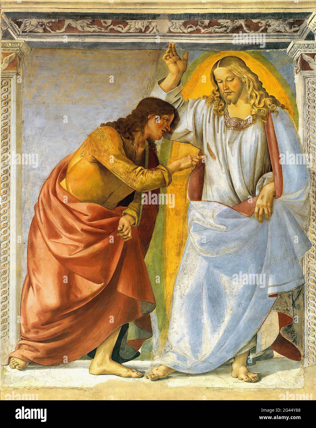 Luca Signorelli -  Christ Doubting Thomas 1482 Stock Photo