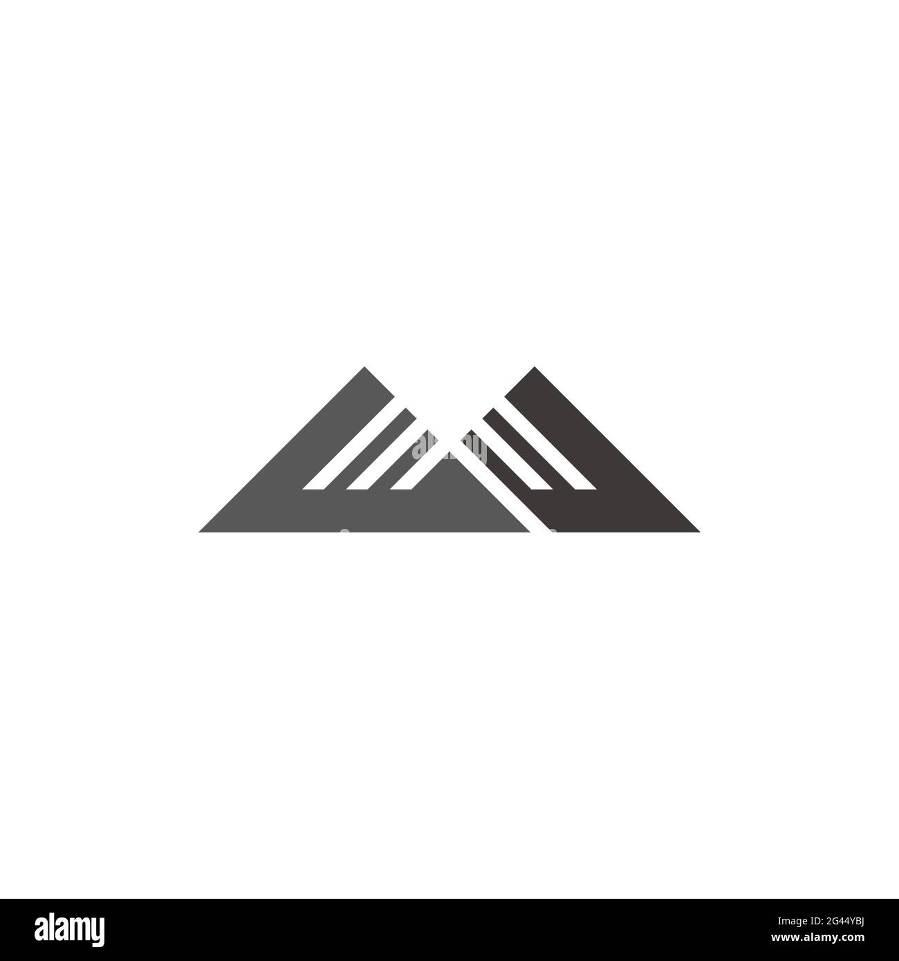 letter m mountain shadow simple geometric logo vector Stock Vector ...