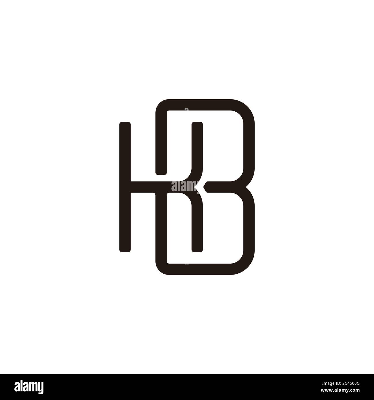 letter bk linked geometric thin line logo vector Stock Vector