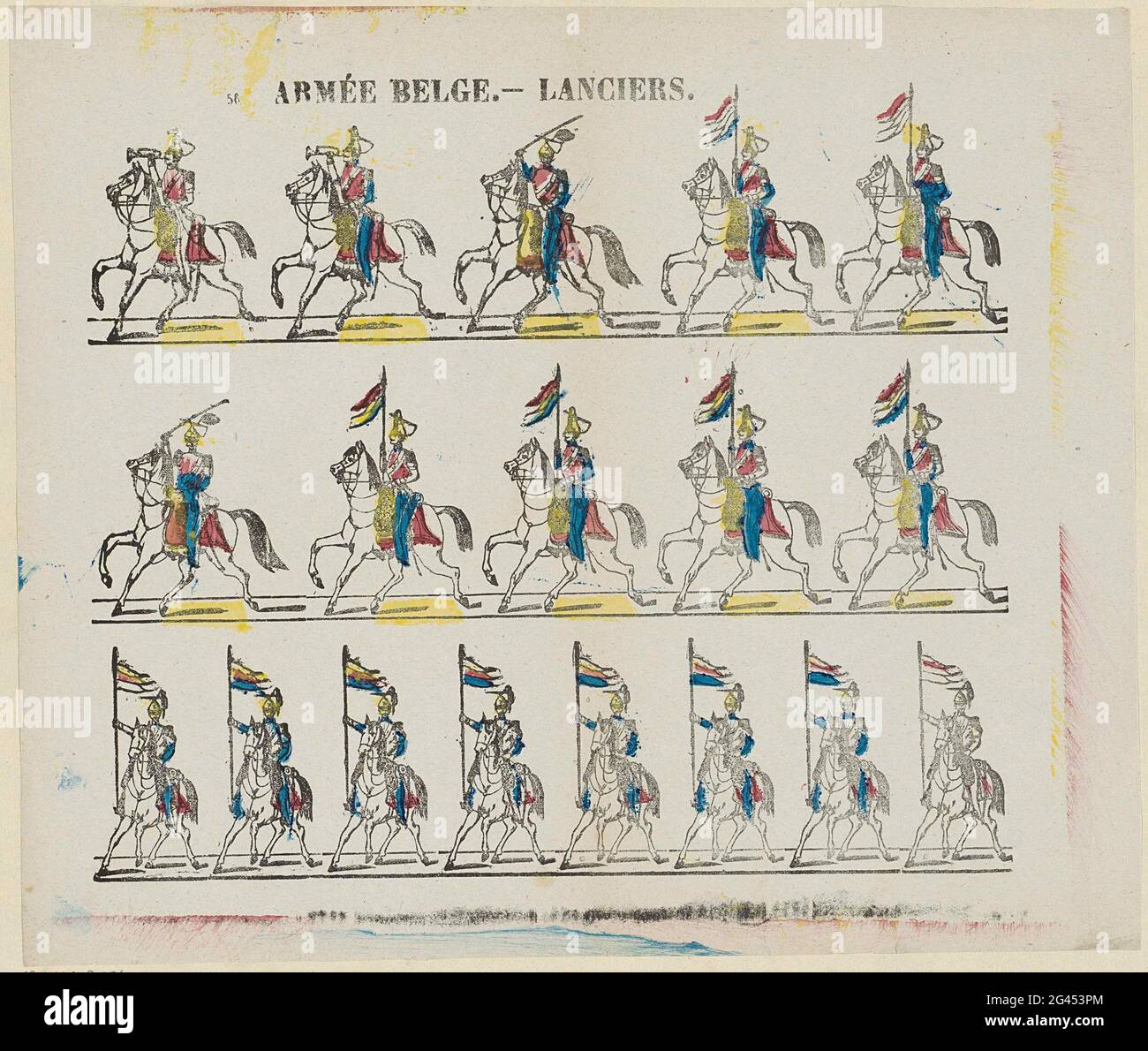 Soldiers. Sheet with 4 representations of soldiers. Numbered