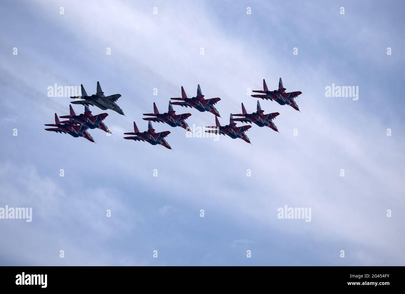 Moscow Russia Zhukovsky Airfield 31 August 2019: aerobatic team swifts ...
