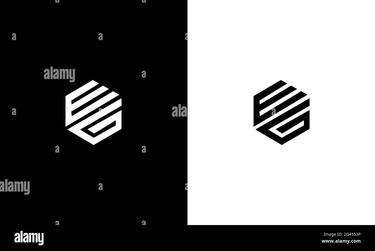 EG WG Logo Design. Initial letters EG WG logo icon. Stock Vector