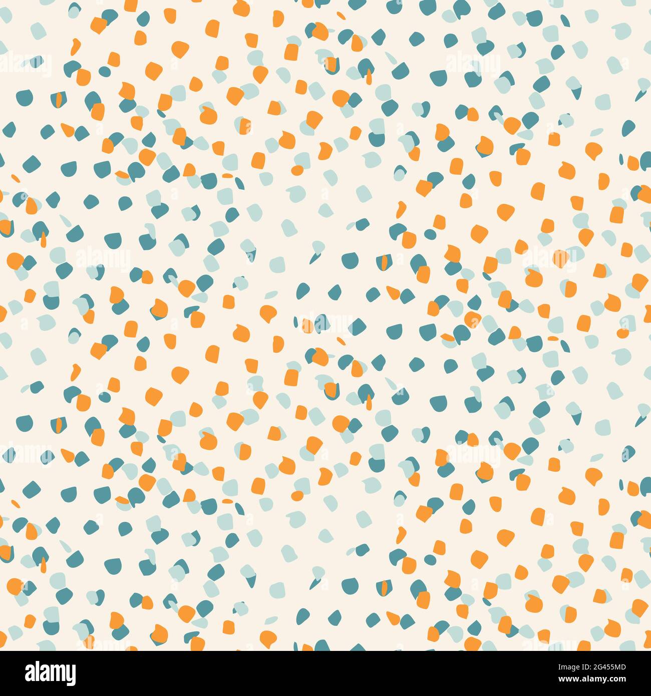 Summer seamless tropical pattern with bright orange and blue