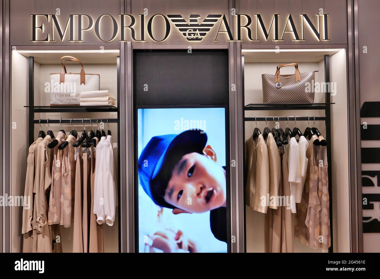 CLOTHES ON DISPLAY AT EMPORIO ARMANI BOUTIQUE INSIDE THE RINASCENTE FASHION  STORE Stock Photo - Alamy